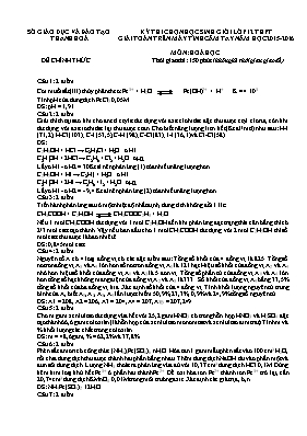 Đề thi chọn học sinh giỏi giải Toán trên máy tính cầm tay Lớp 12 - Năm học 2015-2016 - Sở GD & ĐT Thanh Hóa
